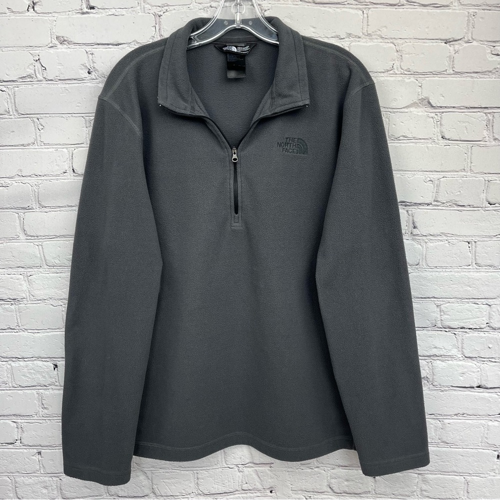 The North Face Men's 1/4 Zip Fleece Pullover Charcoal Gray Sz L